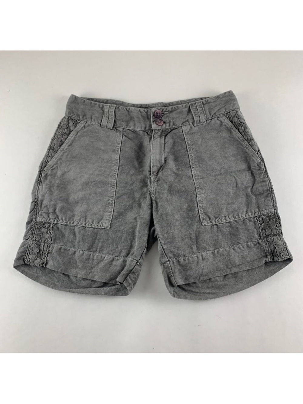 Sundance Linen / Cotton Blend Utility Shorts Gray Size 16